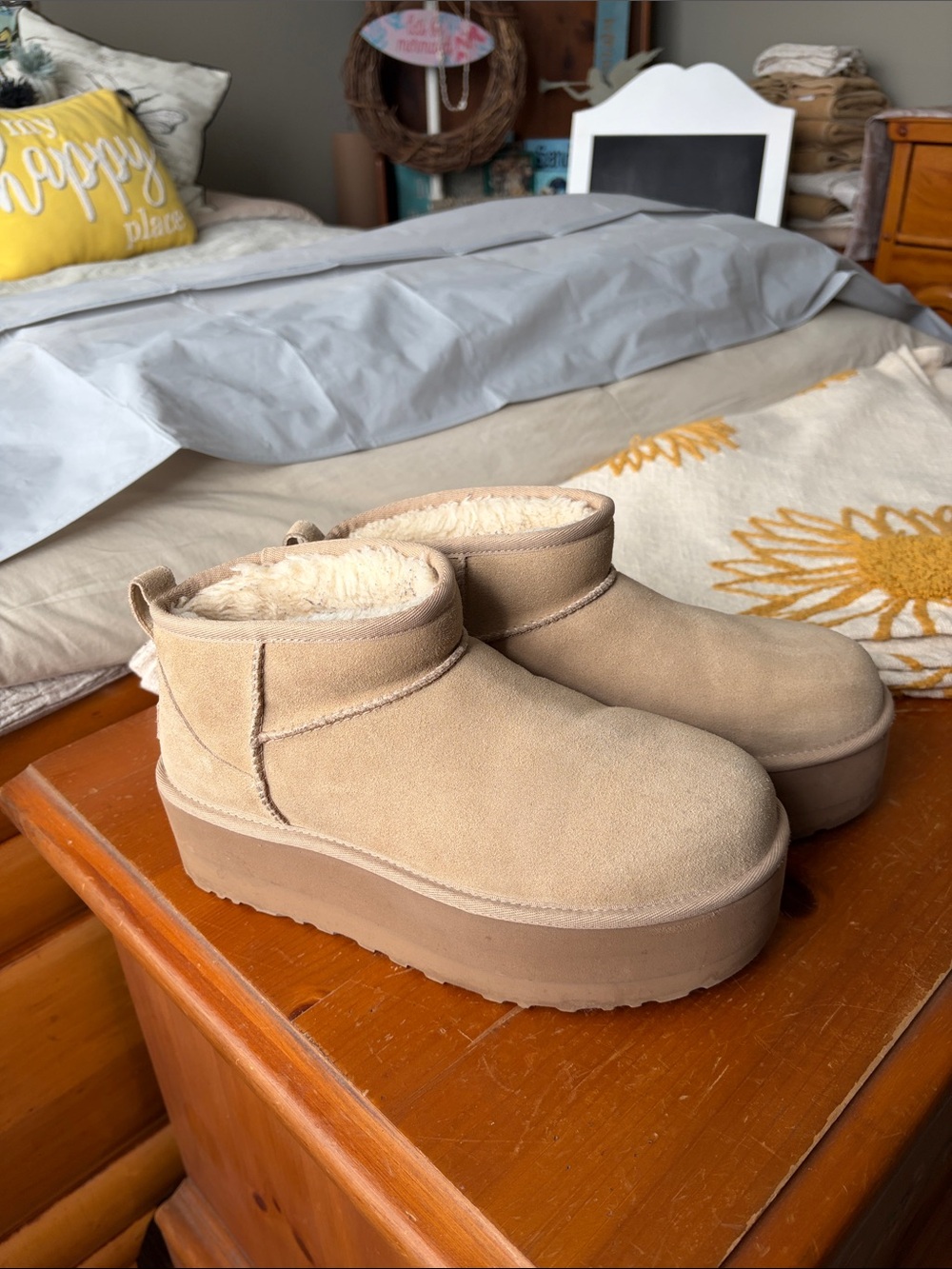 UGG Women's Classic Ultra Mini Platform Boots in Sand